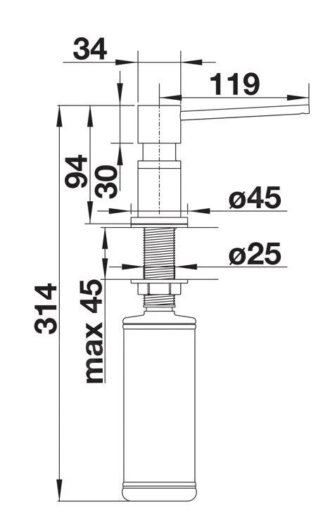 Blanco Accesorios - Dispensador De Detergente Lato, Gris/cromo 526954 4 Blanco Accesorios - Dispensador De Detergente Lato, Gris/cromo 526954 - Imagen 2