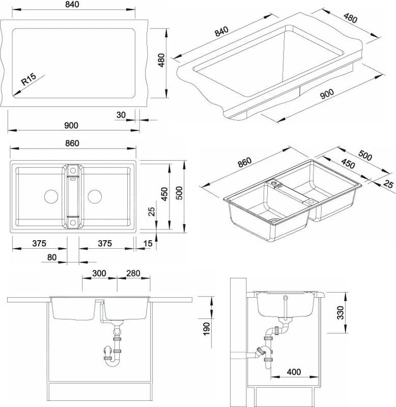 Blanco Zia 9 - Fregadero De Silgranite, 860x500 Mm, Antracita 516686 4 Blanco Zia 9 - Fregadero De Silgranite, 860x500 Mm, Antracita 516686 - Imagen 2