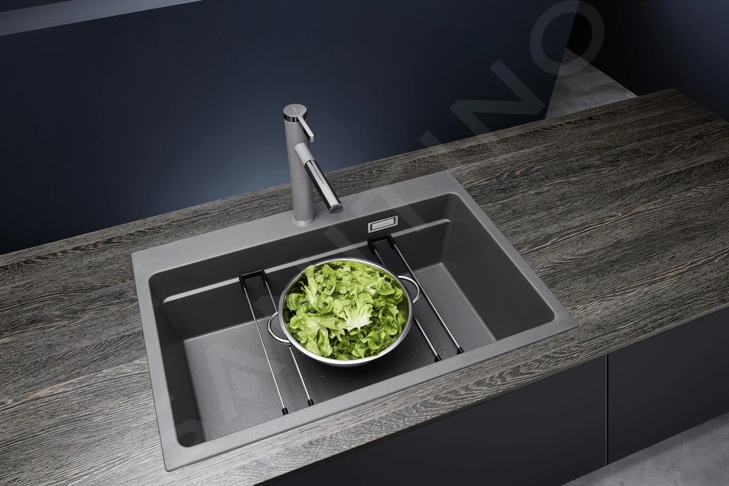 Blanco Etagon 8 - Fregadero De Silgranite, 780x510 Mm, Con Correderas, Antracita 525187 6 Blanco Etagon 8 - Fregadero De Silgranite, 780x510 Mm, Con Correderas, Antracita 525187 - Imagen 4